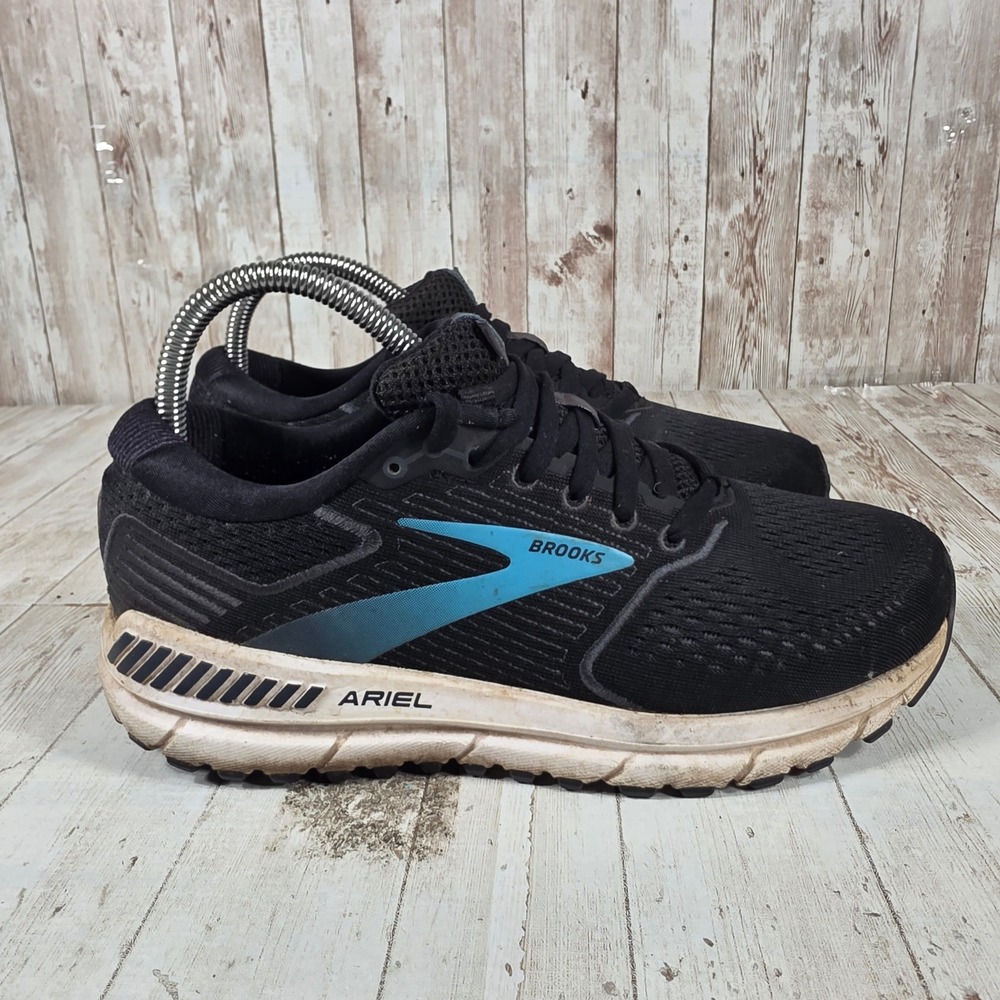 Brooks Ariel 20 Womens Running Shoes Black Blue Wide D 7.5 1203151D064